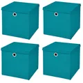 Produktbild: StickandShine Faltbox 4 Stück Faltboxen 28 x 28 x 28 cm faltbar mit Deckel Aufbewahrungsbox