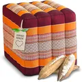 Produktbild: livasia Würfelkissen quadratisch - 40x40x40cm - Sitzhocker mit organischem Kapok, Sitzpouf, Lagerungswürfel viereckig, Bodenkissen Hocker Fußbank Fußhocker handgefertigt (Orange)
