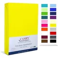 Produktbild: Camry Spannbettlaken CLASSIC, Jersey Baumwolle, Gummizug: rundum, viele Farben, alle Matratzenhöhen, Bettlaken, Spannbetttuch gelb 180-200 cm x 200 cm