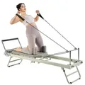 Produktbild: VEVOR Faltbarer Pilates Reformer Trainingsgerät im Heim-Fitnessstudio, Pilates-Bett mit doppeltem Widerstand _ Feder und Kordel, für Fortgeschritten