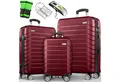 Produktbild: tillvex Trolleyset Reisekoffer Set Koffer Hartschale Trolley Kofferset Tasche, (TSA Schloss Rollkoffer S-M-L-XL, 3 tlg), Reisekoffer Set 3-TLG. + Gepäckwaage, 6X Gurte & 3X Anhänger Kofferset