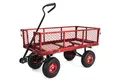 Produktbild: RAMROXX Bollerwagen Transport Gitterwagen Handwagen Seitenteile klappbar bis 300kg Rot