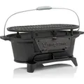 Produktbild: BBQ-Toro Gusseisen Grilltopf mit Grillrost | 50 x 25 x 23 cm | Hibachi Style Holzkohle Campinggrill - Schwarz
