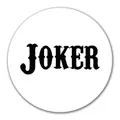 Produktbild: Huuraa Aufkleber Joker Schriftzug 10cm rund Sticker Geschenkidee