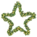 Produktbild: SALCAR Premium Weihnachtsstern 55 cm aus PVC mit 240 Zweigen & warmweißem LED Lichterkette – Festliche Weihnachtsdeko für Tür, Kamin, Balkon oder Garten, batteriebetrieben