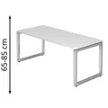 Produktbild: Hammerbacher Schreibtisch R-Serie, weiß / silber, höhenverstellbar, 180 x 65-85 x 80cm