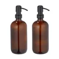 Produktbild: Glas seifenspender Pumpseifenspender Duschgel Spender 500 ml braun nachfüllbar