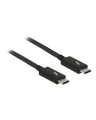 Produktbild: Delock Thunderbolt-Kabel USB Typ C M bis C M 20 V 5 A 1 m 4K Unterstützung Schwarz (84845)