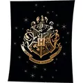 Produktbild: Harry Potter Decke 150x200 cm - Tagesdecke Wohndecke Fleecedecke Kuscheldecke - Schwarz
