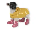 Produktbild: colourliving Tierfigur Gartenfigur Schaf mit Gummistiefeln in rosa Deko, Handbemalt, Wetterfest, Witzige Deko