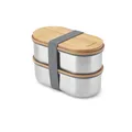 Produktbild: Set mit 2 schwarzen Blum-Stahl-Lunchboxen