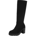 Produktbild: Ital-Design Damen Stiefel Leicht gefüttert Wildlederoptik High-Heel Stiefel 90109891 Schwarz Gr. 37 - Schwarz - 37