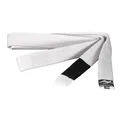 Produktbild: Ju-Sports BJJ Kindergürtel - weiß, Baumwolle 4cm breit I BJJ Gürtel mit schwarzem Abschnitt für Zwischenstufen I Mehrfach gesteppt I 220 cm