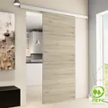 Produktbild: Tür Schiebetür Holz Eiche 880x2035 Zimmertür Holztür Schiebetürsystem -  Quadratgriff+2seitiger Softclose