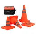 Produktbild: GUARDLEAD Warnkegel 4er Set, 45cm Reflektierender Verkehrskegel, Orange Verkehrsleitkegel Pylone Faltbar, Faltbar Leitkegel für Straße Sicherheit (4, 45cm)