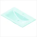 Produktbild: Fackelmann Waschbecken Waschtisch Waschplatz aus Glas Mintgrün, 80 cm Breit