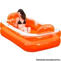 Produktbild: Swimmingpool aufblasbar mit Lehne & Getränkehalter Garten Pool Planschbecken