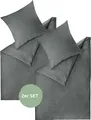 Produktbild: ESPRIT Renforcé Kissenbezüge und Bettwäsche HARP Anthrazit 135 x 200 cm - 2er Set