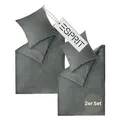 Produktbild: Esprit Home Premium Bettwäsche 135x200 Baumwolle 4teilig Anthrazit - Bettwäsche-Sets 4tlg bestehend aus 2 Bettwäschebezügen 135x200cm - inkl. 2 Kopfkissenbezug 80x80cm - Öko-Tex Zertifiziert
