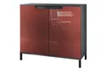 Produktbild: Vladon Kommode Sylt V3 (Moderner Küchenschrank, mit 2 großen Türen), Anthrazit matt / Bordeaux Hochglanz (92,5 x 83.5 x 35)