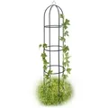 Produktbild: Relaxdays - Rankobelisk beschichtetes Metall 190 cm, witterungsbeständige Garten Rankhilfe für Rosen und Blumen, grün