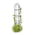 Produktbild: Relaxdays Rankobelisk beschichtetes Metall 190 cm, witterungsbeständige Garten Rankhilfe für Rosen und Blumen, grün, Dunkelgrün