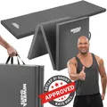 Produktbild: Miweba Sports Gymnastikmatte GM100 | Faltbar - Rutschfest - Trainingsmatte - Fitnessmatte für zuhause - Sport Turn Matte - Tragegriffe (Grau)
