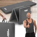 Produktbild: Miweba Sports Gymnastikmatte GM100 - Klappbare Weichbodenmatte - 180x60x5cm - Rutschfeste Sportmatte - Fitnessmatte - Turnmatte - Trainingsmatte - Bodenmatte - Spielmatte - Yogamatte (Grau)