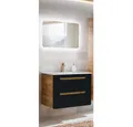 Produktbild: Lomadox Badmöbel-Set NEW-LUTON, (Spar-Set, 2-St), Eiche Nb. mit 80 cm Keramik-Waschtisch & LED-Spiegel 80/200/46 cm