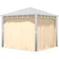 Produktbild: 4 Seitenteile Für Gartenpavillon Sunset Superior 3x3 M - Polyester Ca. 180 G/m2 - Mit Reißverschluss - Champagner - Toolport