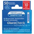 Produktbild: Testamed GlucoCheck Advance 50 Teststr.m.10 Lanz. 1 St Kombipackung