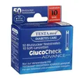 Produktbild: Sebapharma GmbH & Co.KG Blutzucker-Teststreifen TESTAMED GlucoCheck Advance 50 Teststreifen mit 10 Lanzetten, 1 Pck., 1 Packung, 50-tlg.