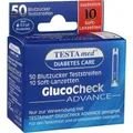 Produktbild: TESTAMED GlucoCheck Advance 50 Teststr.m.10 Lanz., 1 P PZN 13331394