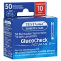 Produktbild: 2 x Packungen Testamed Glucocheck Advance 50 Teststreifen mit 10 Lanzetten