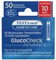 Produktbild: TESTAmed GlucoCheck Advance Blutzuckerteststreifen & Soft-Lanzetten 60 Stk.