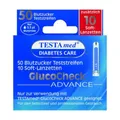 Produktbild: 2x TESTAMED GlucoCheck Advance 50 Teststr.m.10 Lanz. 1 P