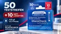 Produktbild: GlucoCheck ADVANCE Kombipackung, 50 Blutzuckerteststreifen + 10 Soft-Lanzetten