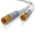 Produktbild: CSL - 5m SAT Kabel 8k 4k HDTV 135dB - Premium SAT Koaxialkabel Satellitenkabel F Stecker - TV HDTV Radio DVB-T DVB-C DVB-S DVB-S2 - Abschirmmaß 135db 75 Ohm - hochdichte 4-Fach Schirmung - weiß