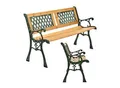 Produktbild: Juskys Gartenbank Sanremo – 2-Sitzer Sitzbank mit Armlehnen & Rückenlehne – 122x54x73 cm