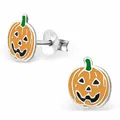 Produktbild: Kürbis Ohrringe 925 Silber - Kinder Mädchen Damen Halloween Deko Ohrstecker