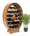 Produktbild: Weinregal Holz Stehend Weinfass 24 Flaschen Braun Flaschenregal Fass