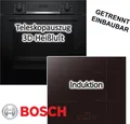 Produktbild: Herdset BOSCH Backofen Teleskopauszug Versenkknebel Hydrolyse Pizzafunktion + PKM Induktionskochfeld Slider Touch Control 60 cm
