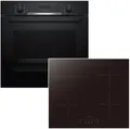 Produktbild: BOSCH Backofen-Set PKM Induktionskochfeld 71 Liter Schwarz Hydrolyse Induktion 60 cm, mit 1-fach Teilauszug, Hydrolyse EcoClean Direct