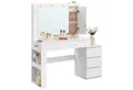 Produktbild: VASAGLE Schminktisch Frisiertisch mit Spiegel, Kosmetiktisch mit Schubladen (1 Tisch), mit Schmuckschrank, Steckdosenleiste, 40 x 125 x 140 cm