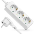 Produktbild: Steckdosenleiste 3 Fach Flachstecker Mehrfachstecker Steckdose Stromleiste 1,4m
