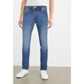 Produktbild: Jack & Jones Slim-fit-Jeans JJIGLENN mit Used-Look und Stretchkomfort Abriebeffekte, modisch, slim fit, Baumwollmischung blau 28