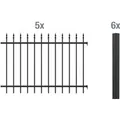 Produktbild: Metallzaun Grund-Set Chaussee Schwarz z. Einbetonieren 120 cm x 1000 cm