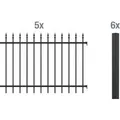 Produktbild: ALBERTS Zaun-Grundset Chaussee, zum Einbetonieren (matt-schwarz, 120 cm)