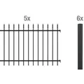 Produktbild: Alberts Zierzaun - Komplettset Chaussee, Höhe 120 cm, Länge 10 m, matt schwarz, zum Einbetonieren - Schwarz