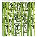 Produktbild: Abakuhaus Duschvorhang Moderner Digitaldruck mit 12 Haken auf Stoff Wasser Resistent Breite 175 cm, Höhe 220 cm, Bambus Frische grüne Pflanzen grün 175 cm x 220 cm
